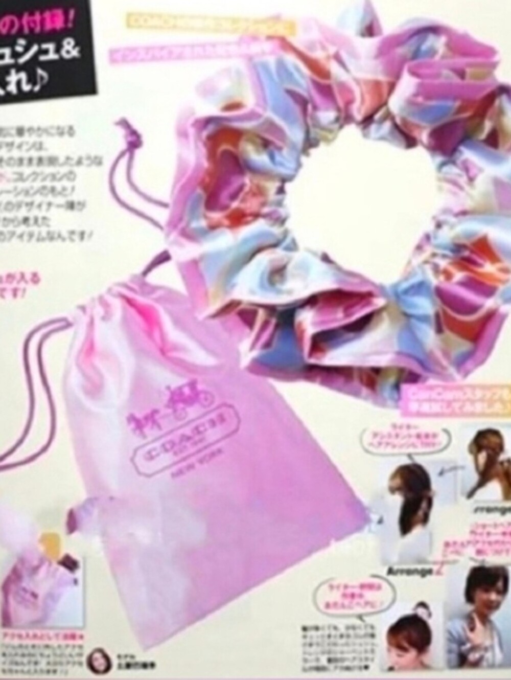 Coach x CanCam Japan Exclusive Floral Satin Scrunchie & Pouch Set, NWT - Picture 15 of 15
